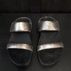 Fitflop Sandals with Gold Snake Skin Straps Size 8